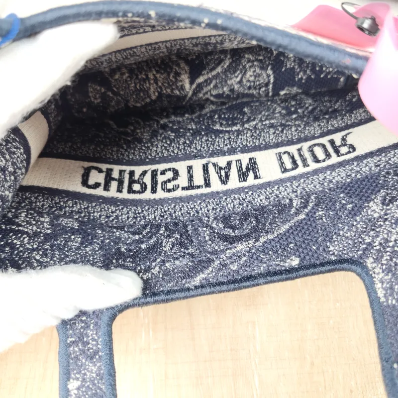 DIOR Top Handle Bag Book Tote Collection · White Blue Canvas Mini 22.5 × 6 × 15 cm — detail view 3 of 9