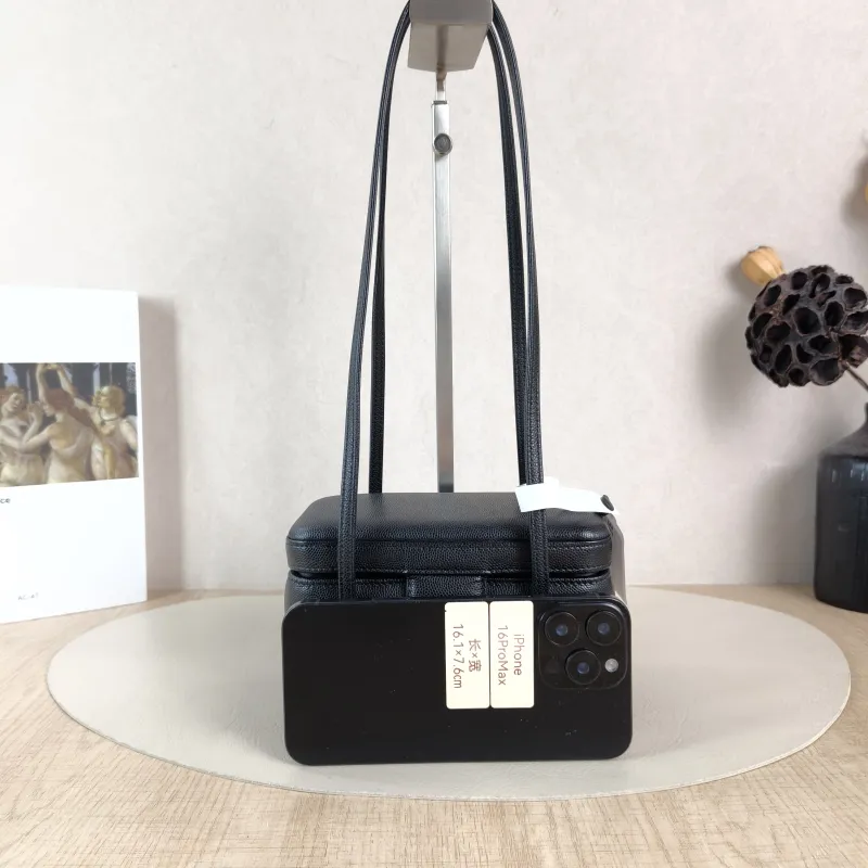 Chanel Crossbody Bag lp Box Bag Black Grained Calfskin 16 × 8 × 9.5 cm Microchip Edition — cover view 3 of 6