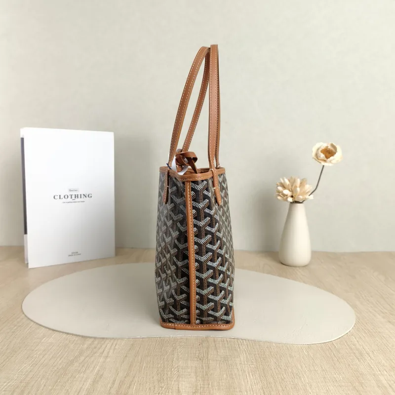 GOYARD Top Handle Bag ANJOU Shopping Tote Brown PV Cmini19.5 × 9 × 19.5 cm — detail view 3 of 11