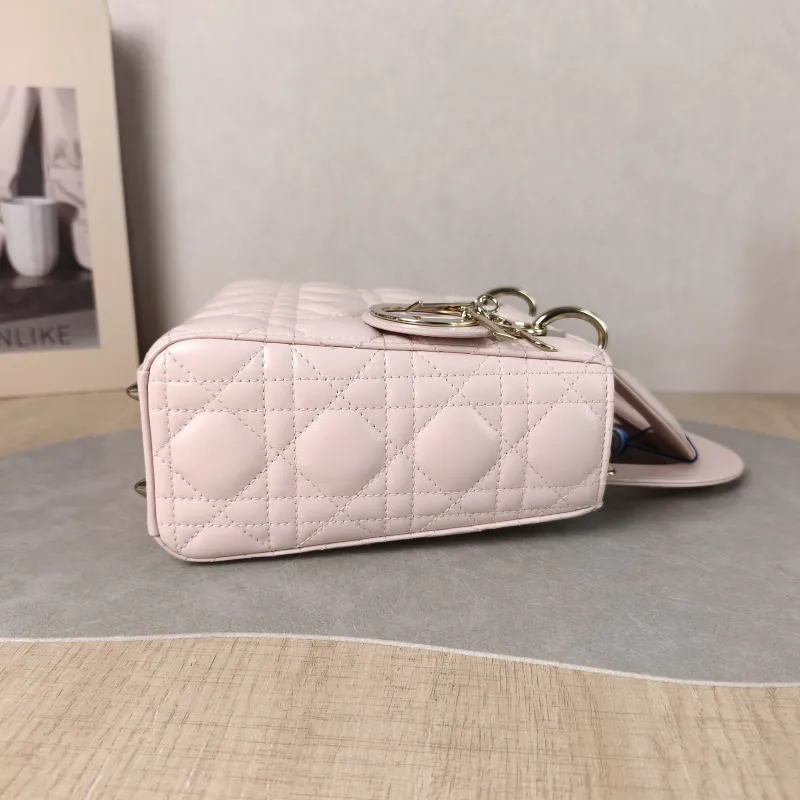 DIOR Top Handle Bag Pink Lambskin Small 20 × 8 × 18 cm — detail view 4 of 12