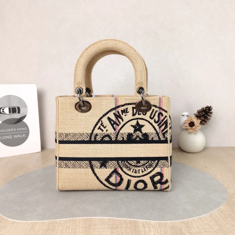 DIOR Top Handle Bag Lady Lady Dior Bag Black Medium 24 × 12 × 21 cm — cover view 3 of 5