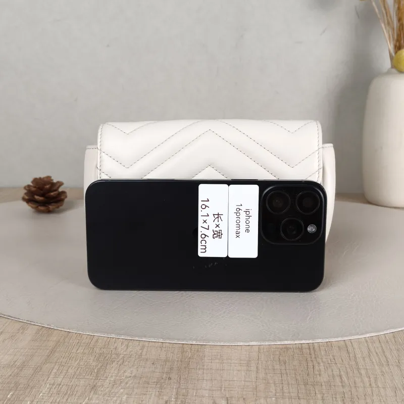 GUCCI Crossbody Bag GG Marmont Mini Marmont Mini White Calfskin Mini 16.5 × 4.5 × 9.5 cm — cover view 4 of 5