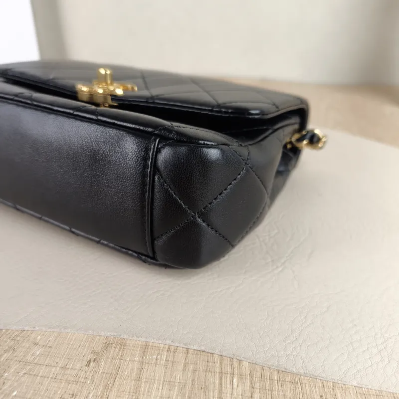 Chanel Crossbody Bag 24c mini Black Lambskin One Size 20.5 × 6 × 14 cm — detail view 8 of 13