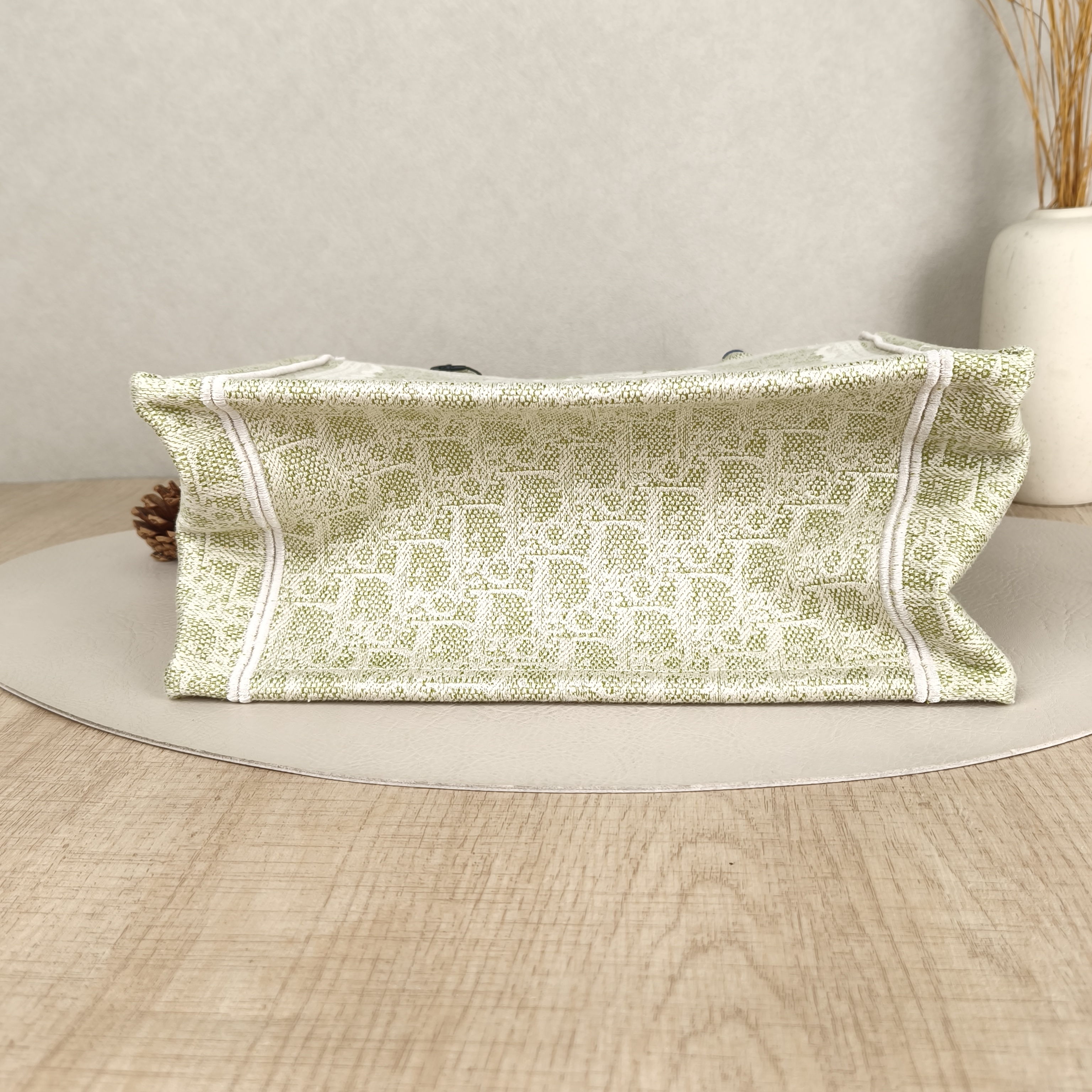 DIOR Top Handle Bag Book Tote Shoulder Strap Edition Green Canvas Small26.5 × 14 × 22 cm — cover view 2 of 5