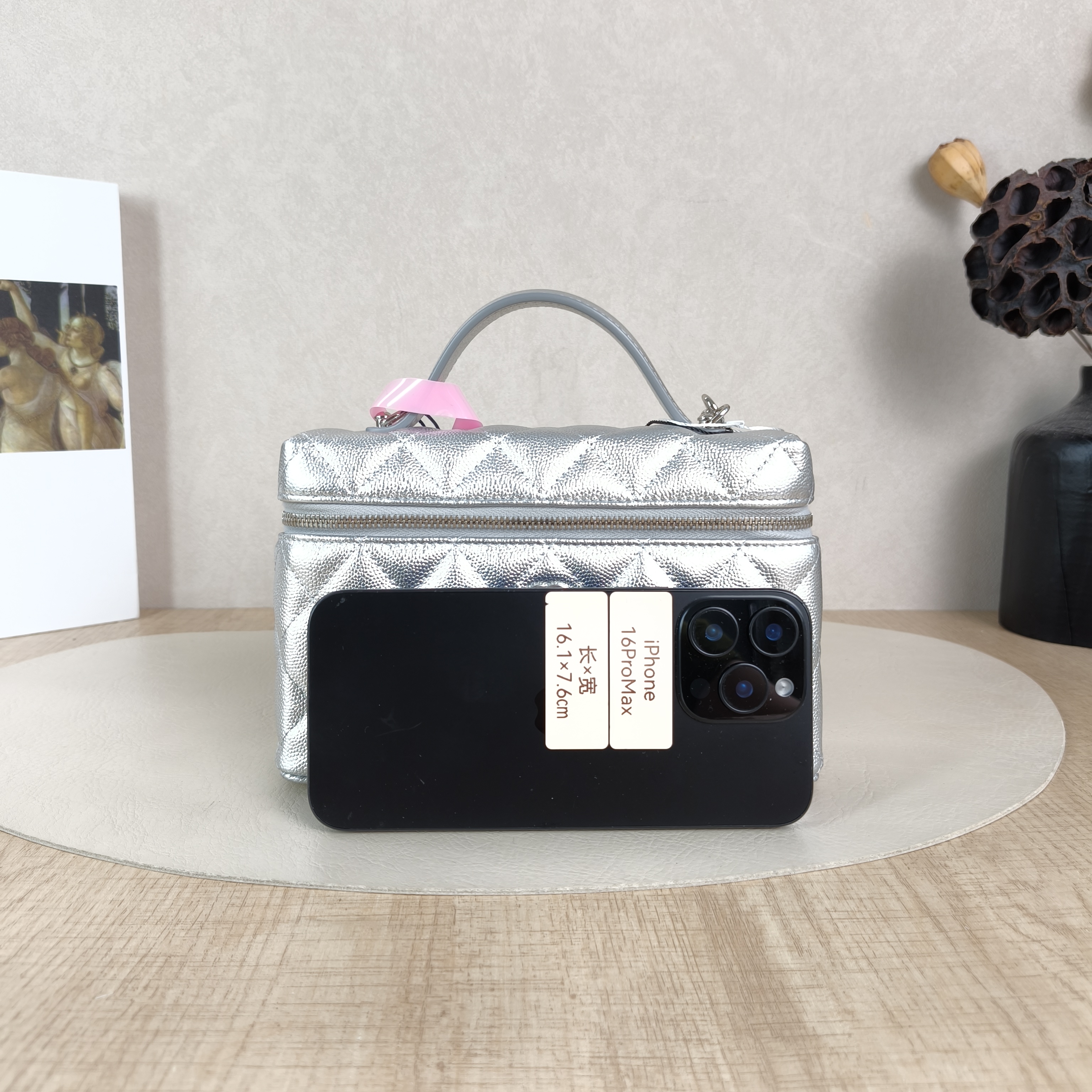 Chanel Crossbody Baglp Box Bag Top Handle Crossbody Bag Silver Calfskin One Size19.5 × 5 × 17 cm — cover view 5 of 5
