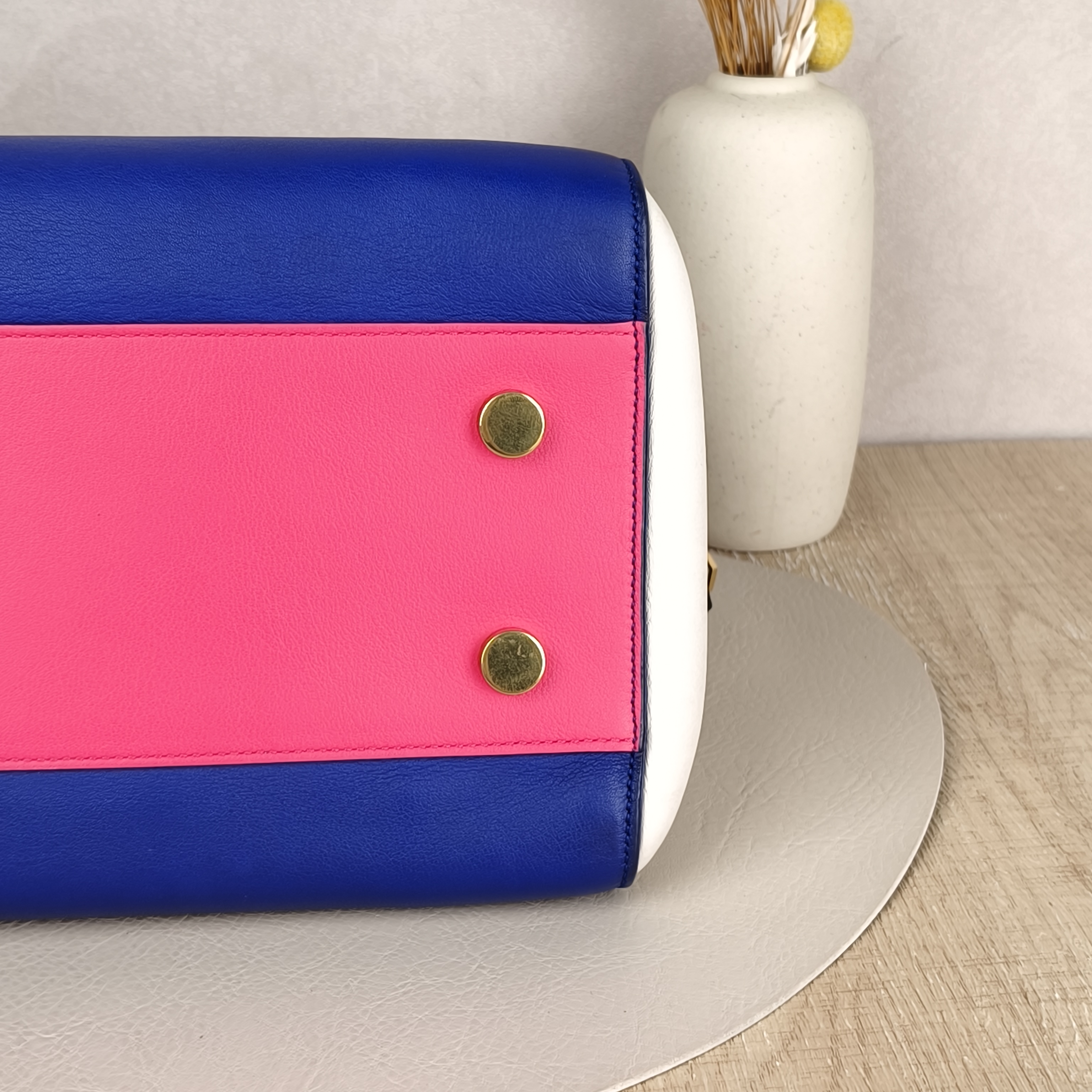 SAINT LAURENT Top Handle Bag Crossbody Bag Blue White Red Calfskin One Size32 × 15 × 20 cm — cover view 6 of 8