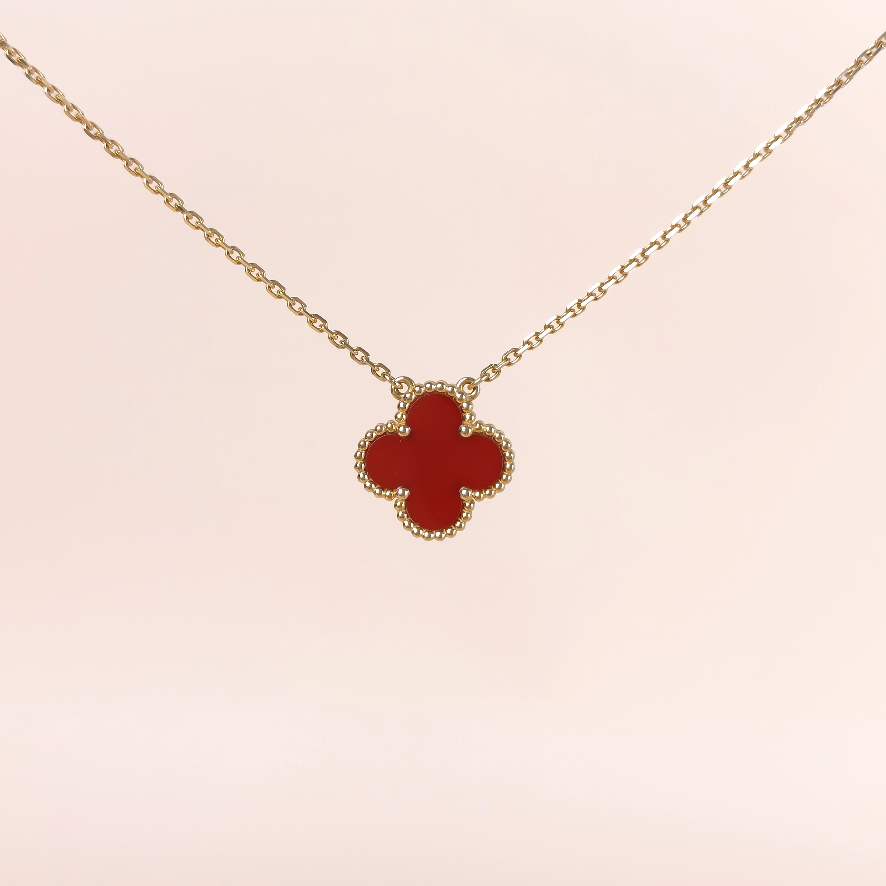 Van Cleef & Arpels Necklace Alhambra Alhambra Collection Necklace 18KY ellow Gold Vintage Small1.5 × 1.5 × 42 cm
