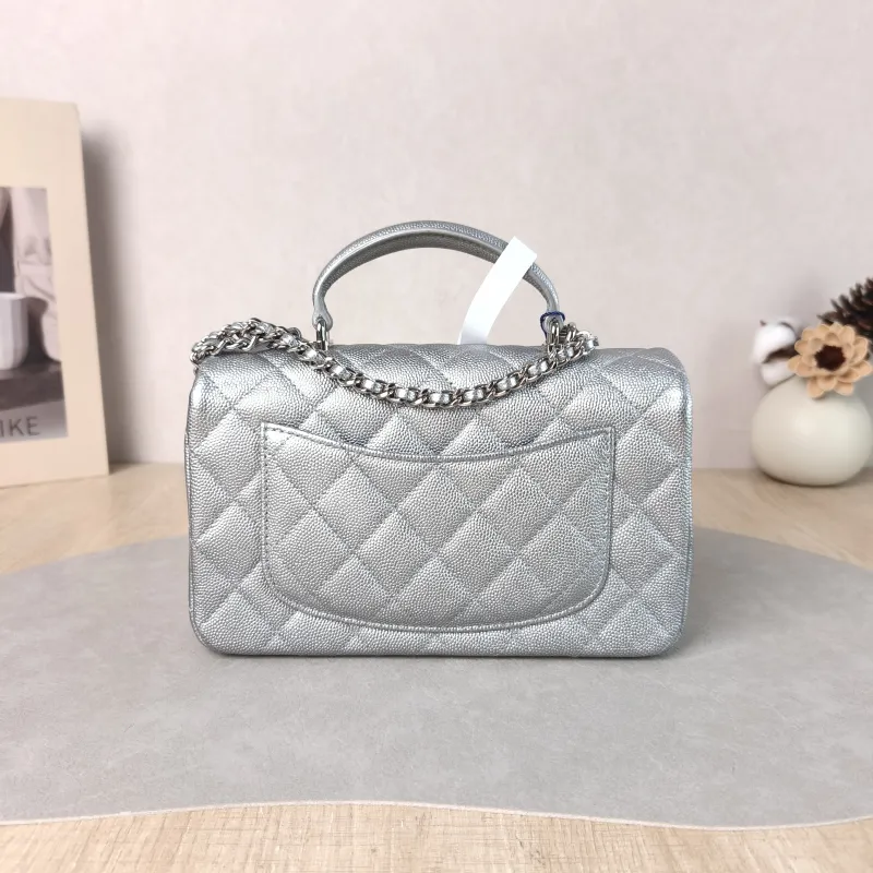Chanel Crossbody Bag mini Silver Grained Calfskin mini 20 × 6 × 12 cm 30 — cover view 2 of 5