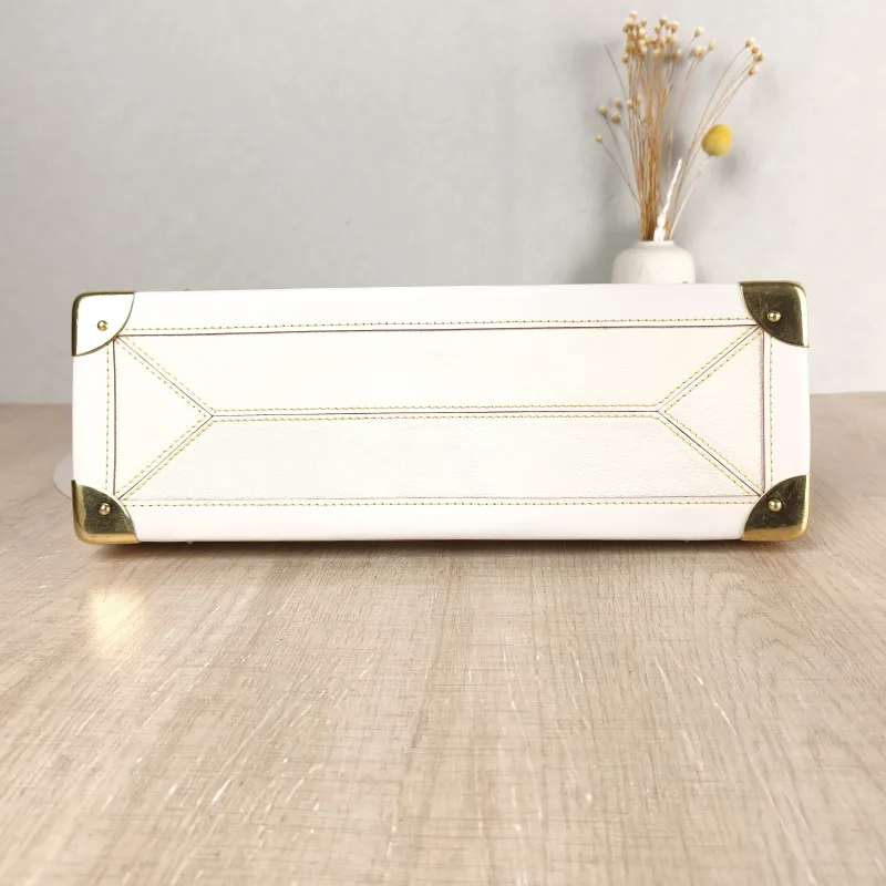 Louis Vuitton Top Handle Bag Suhali Vintage White Calfskin 36 × 12.5 × 22 cm — cover view 5 of 5