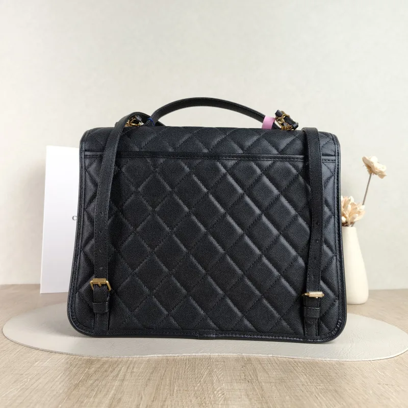 Chanel Backpack Backpack Black with Gold-Tone Hardware Grained Calfskin One Size 31 × 10 × 25 cm — cover view 3 of 4