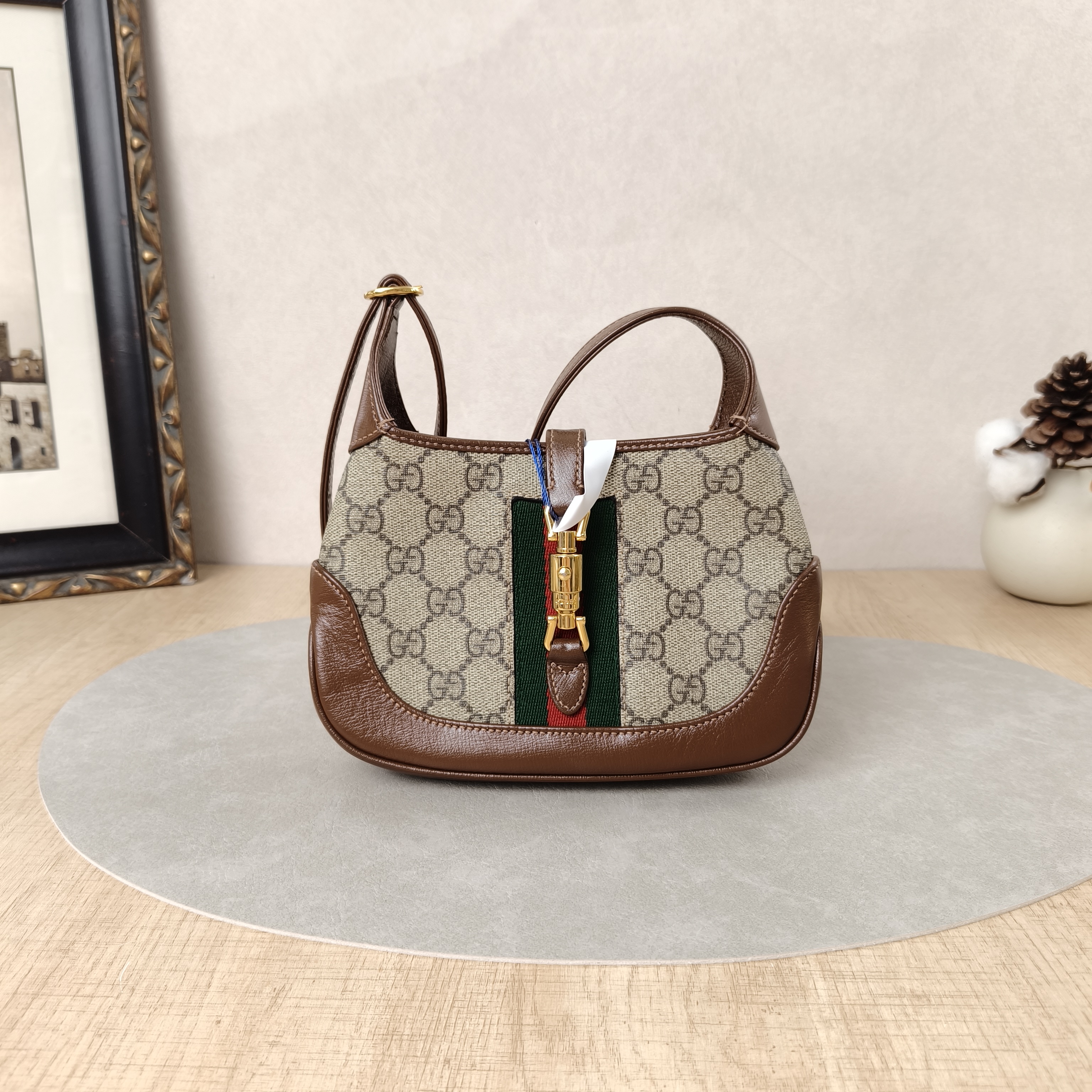 GUCCI Shoulder Bag Jackie 1961Collection Monogram PV Cmini19 × 3 × 13 cm
