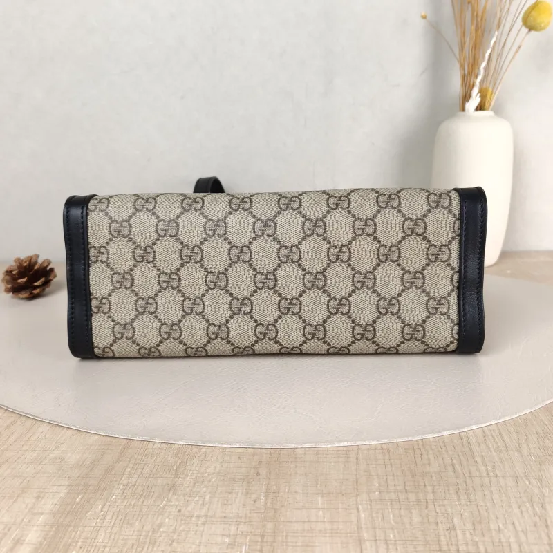 GUCCI Shoulder Bag Padlock Tote Black Monogram PVC Medium 26 × 10 × 18 cm — cover view 2 of 5