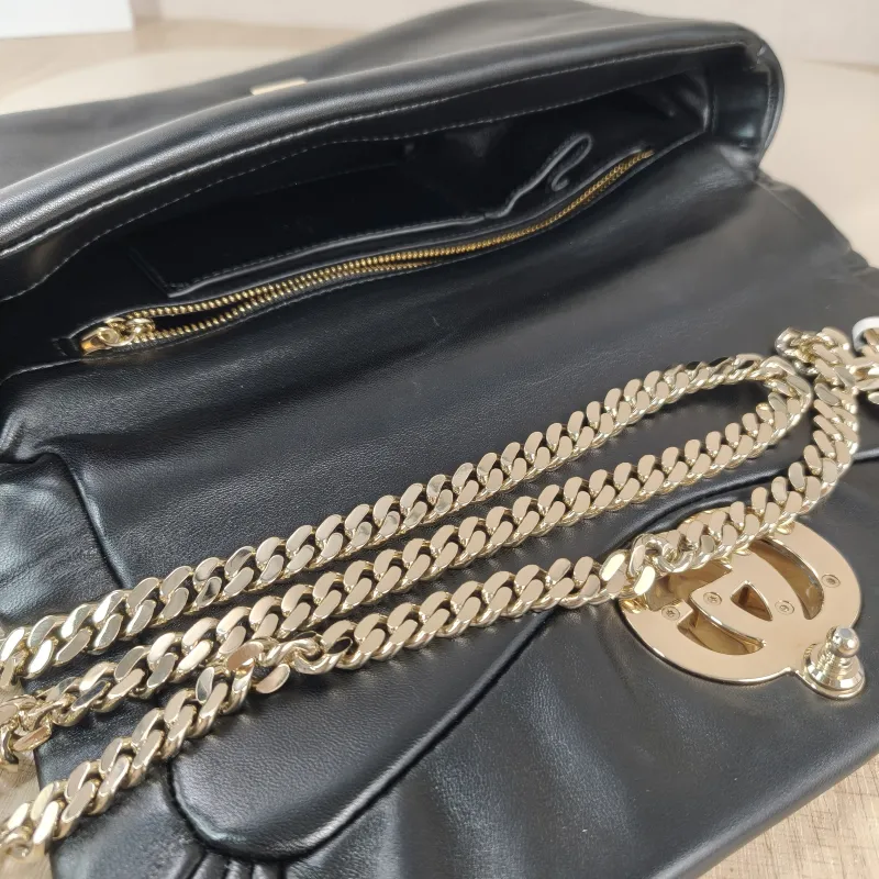 GUCCI Crossbody Bag GG Milano Collection Shoulder Bag Black Lambskin Small 26 × 6 × 14 cm — detail view 4 of 13