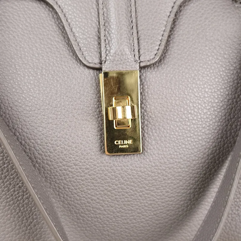 CELINE Shoulder Bag Soft 16Shoulder Bag Grey Calfskin Medium32 × 15 × 24 cm — detail view 3 of 12