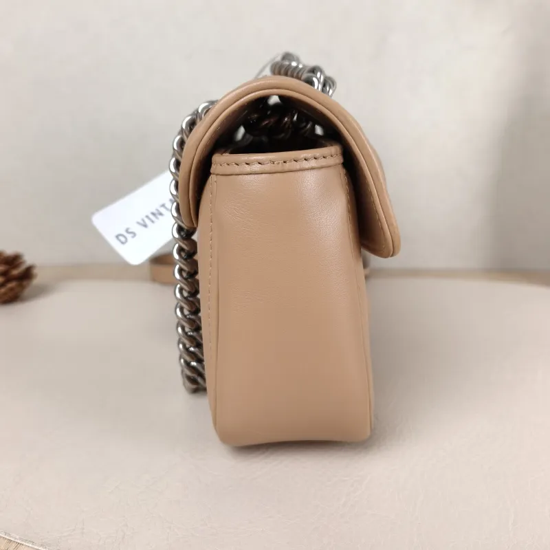 GUCCI Crossbody Bag GG Marmont Small Marmont 22 Taupe Calfskin Small 22 × 6 × 13 cm — detail view 1 of 12