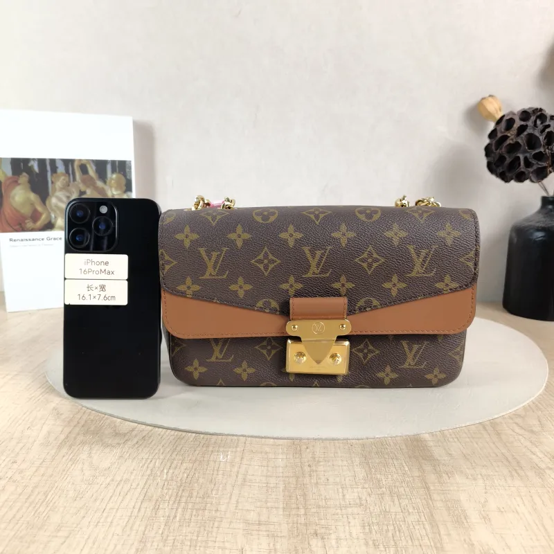 Louis Vuitton Crossbody Bag Marceau Chain Bag Caramel PVC · Calfskin One Size 24.5 × 6.5 × 15 cm — cover view 2 of 5