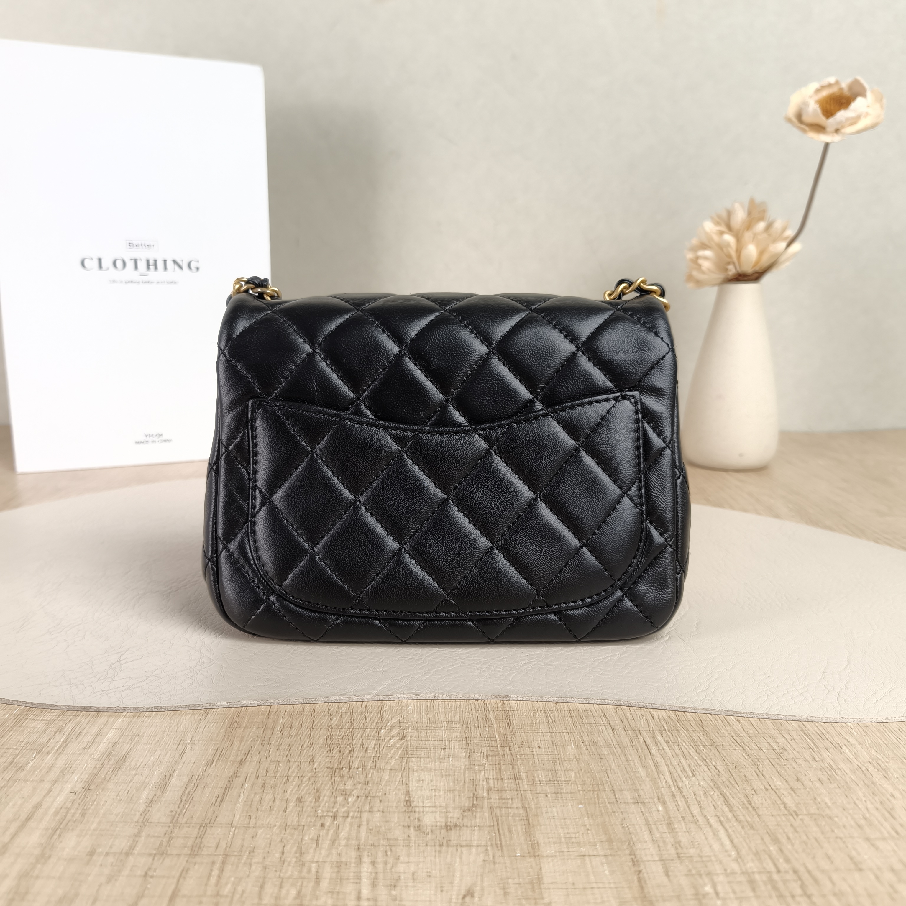 Chanel Crossbody Bag Classic Flap Mini CF Mini Black with Gold-Tone Hardware SL ambskinmini17 × 8 × 13.5 cm — cover view 5 of 5
