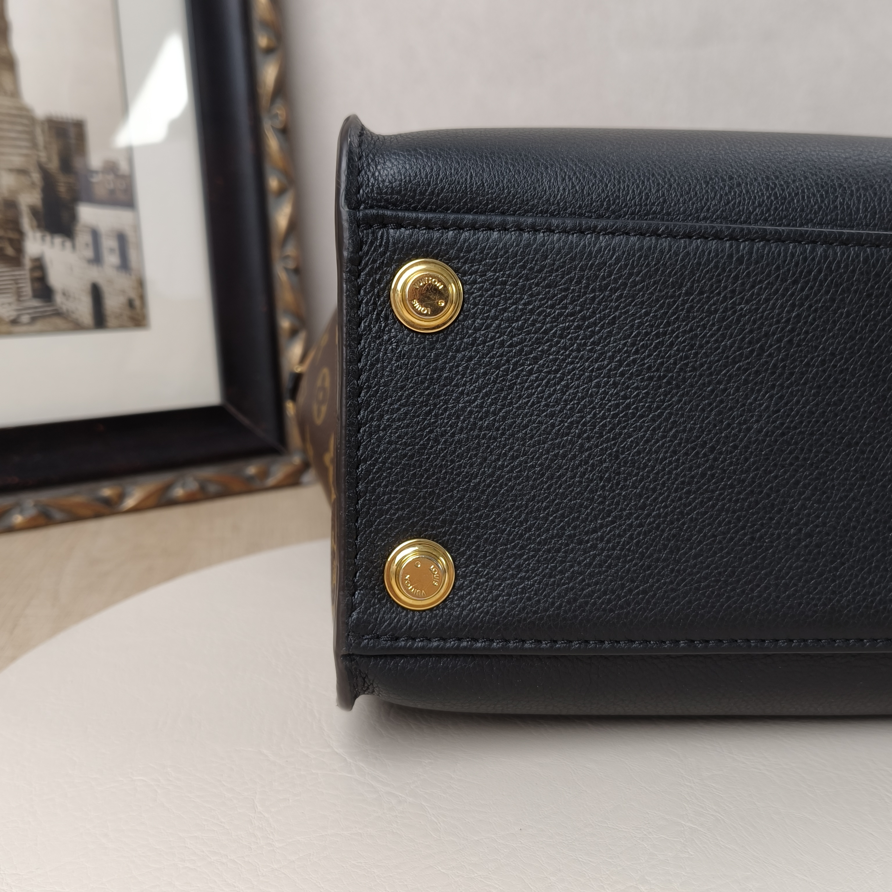 Louis Vuitton Shoulder Bag On My Side Black PVC · Calfskin Medium30.5 × 14 × 24.5 cm — cover view 6 of 9