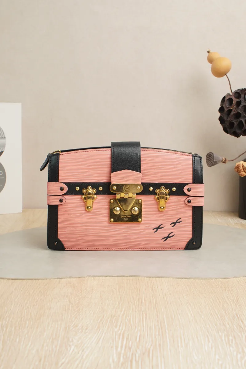 Louis Vuitton Box Pink Embossed Calfskin · Shoulder Strap · 22.5 × 6 × 15 cm — cover view 2 of 7