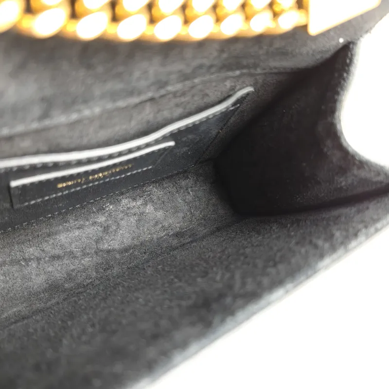 SAINT LAURENT Crossbody Bag KATE Edition Black with Gold-Tone Hardware Patent Leather Mini 17 × 5 × 11.5 cm — detail view 2 of 8