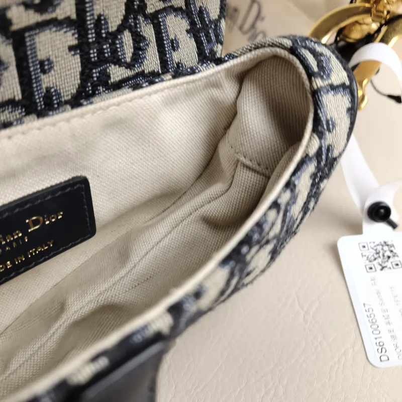 DIOR Top Handle Bag Saddle Blue Canvas Mini 19 × 6 × 15 cm — detail view 2 of 9