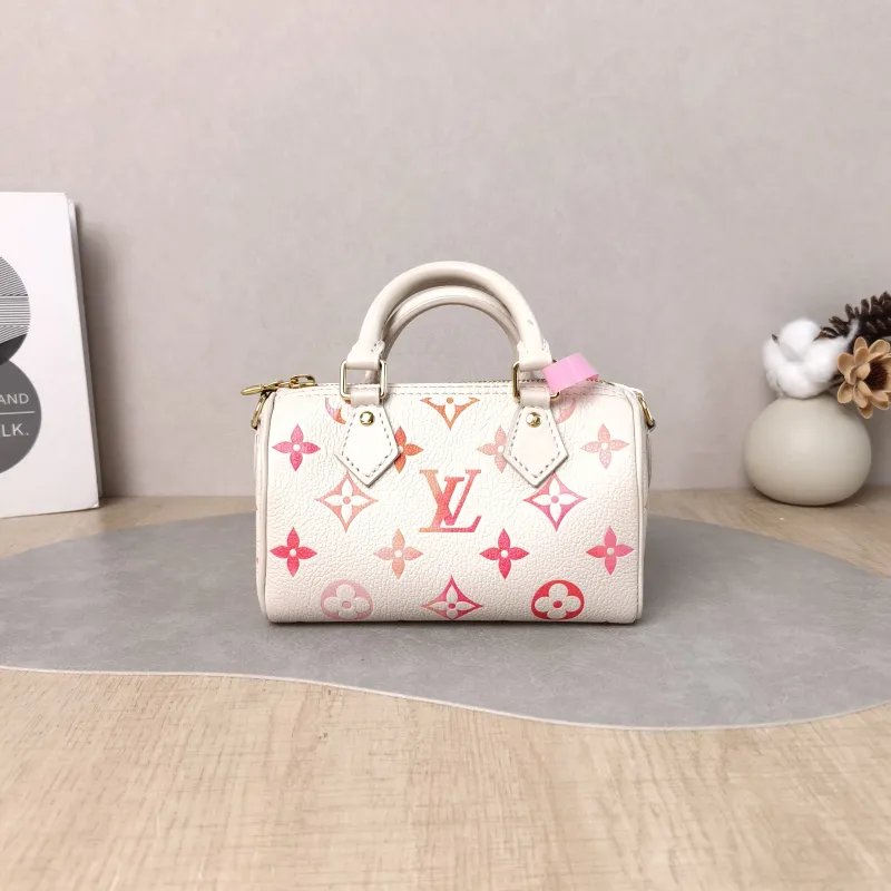 Louis Vuitton Crossbody Bag Speedy Nano Monogram Empreinte Embossed Calfskin nano 16 × 7.5 × 10 cm