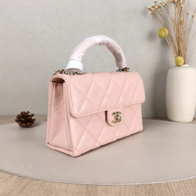 Chanel Crossbody Bag Top Handle Crossbody Bag Box Pink Calfskin One Size 19 × 8 × 12 cm — cover view 3 of 5