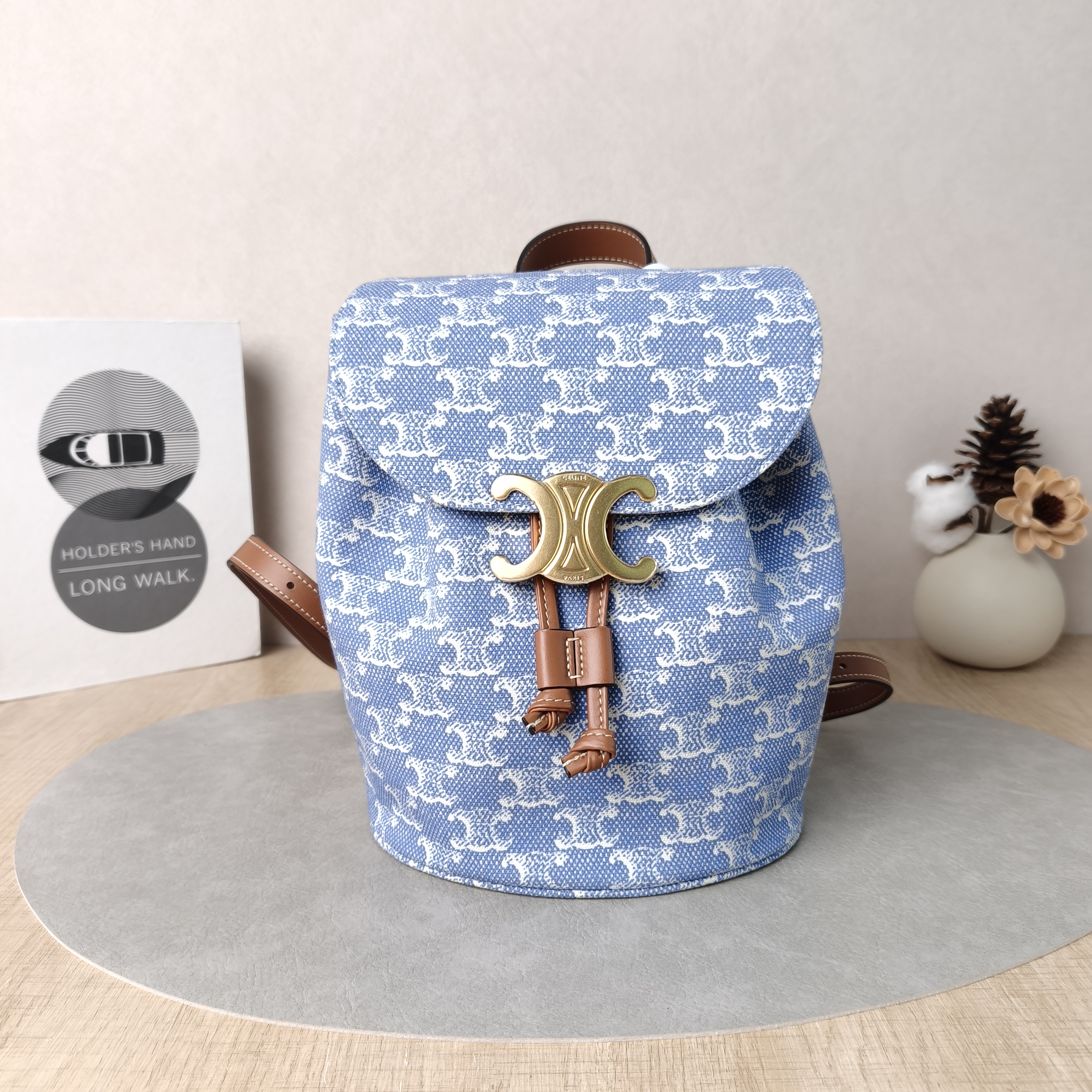 CELINE Backpack BONNIE Backpack Blue One Size18 × 13 × 25 cm