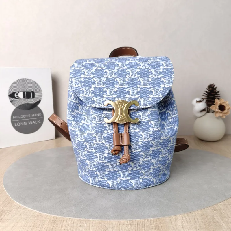CELINE Backpack BONNIE Backpack Blue One Size18 × 13 × 25 cm