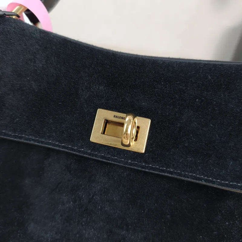 BALENCIAGA Crossbody Bag RODEO Black Suede Mini 23 × 10 × 17 cm — detail view 9 of 12