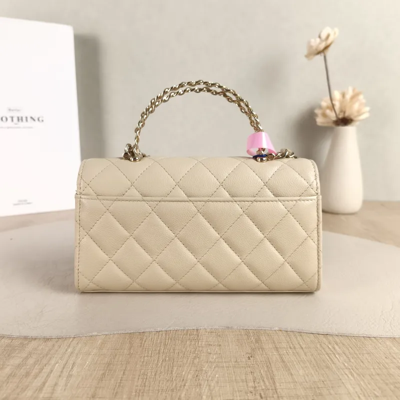 Chanel Crossbody Bag kelly Beige Grained Calfskin One Size 18 × 4.5 × 10 cm — cover view 5 of 5