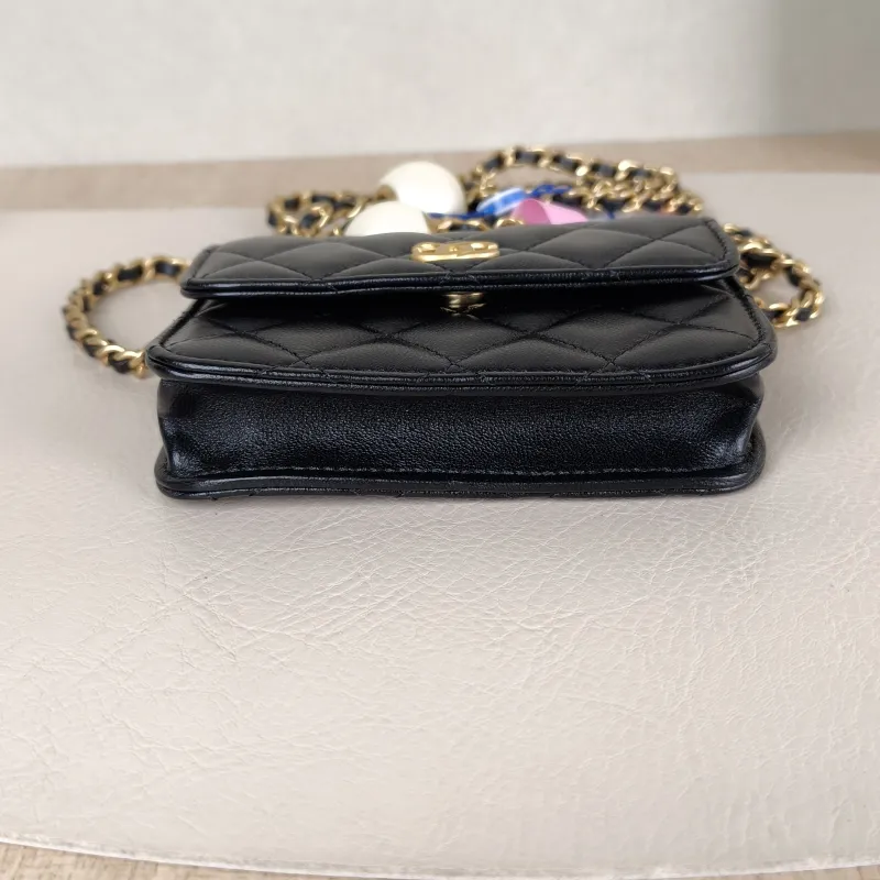 Chanel Crossbody Bag Crossbody Bag Black with Gold-Tone Hardware Lambskinmini12 × 2.5 × 9.5 cm — cover view 2 of 5