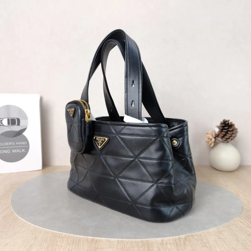 PRADA Top Handle Bag Tote Bag Black Calfskin One Size 29 × 15 × 17 cm — cover view 2 of 5
