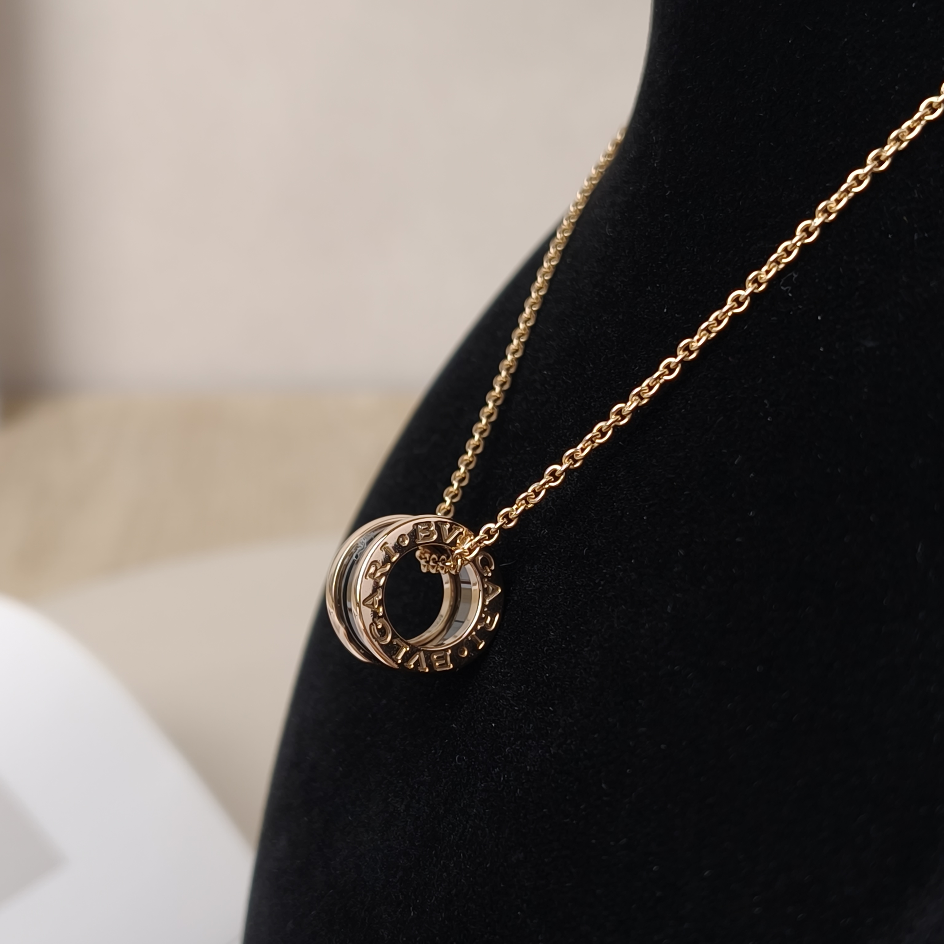 Bvlgari Necklace B.ZERO1Collection Black Rose Gold 18KR ose Gold1.5*38-45 — cover view 3 of 5