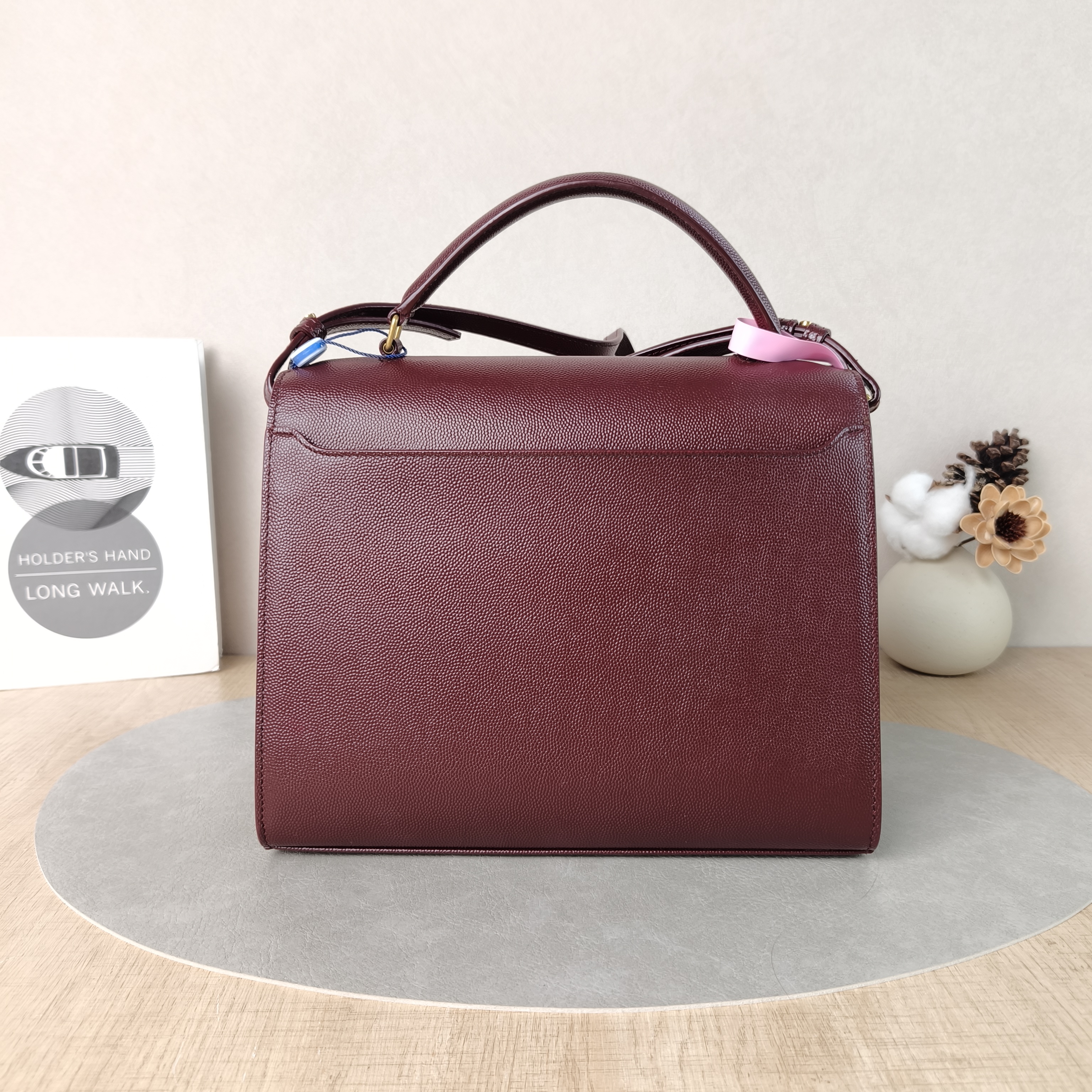 SAINT LAURENT Shoulder Bag Cassandra Shoulder Bag Burgundy Calfskin Medium24.5 × 11.5 × 20 cm — cover view 4 of 5