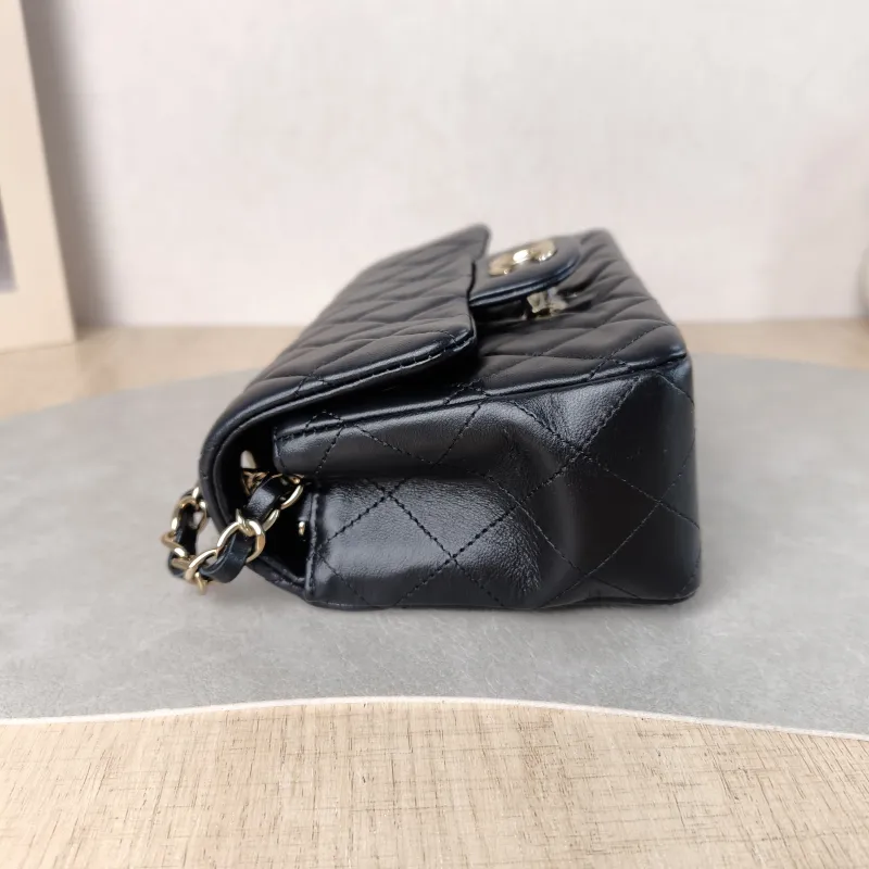 Chanel Crossbody Bag Classic Flap Large Mini CF Mini Black SL ambskin mini 20 × 6 × 12 cm — detail view 10 of 12