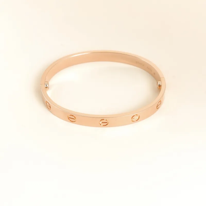 CARTIER Bangle Love Collection Bangle Rose Gold 18KR ose Gold Edition 6.1 ，17