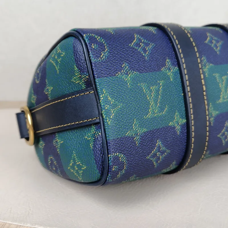 Louis Vuitton Crossbody Bag Keepall 25 Green Blue Monogram PVC Medium 25 × 11 × 15 cm — detail view 5 of 11