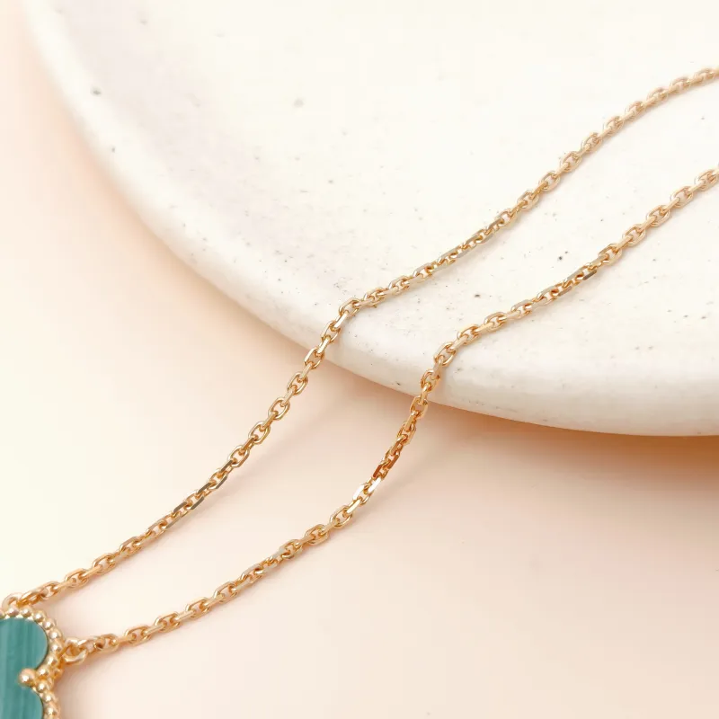 Van Cleef & Arpels Necklace Alhambra Alhambra Collection Yellow Gold 18KY ellow Gold Malachite Vintage Small 41cm — cover view 8 of 14