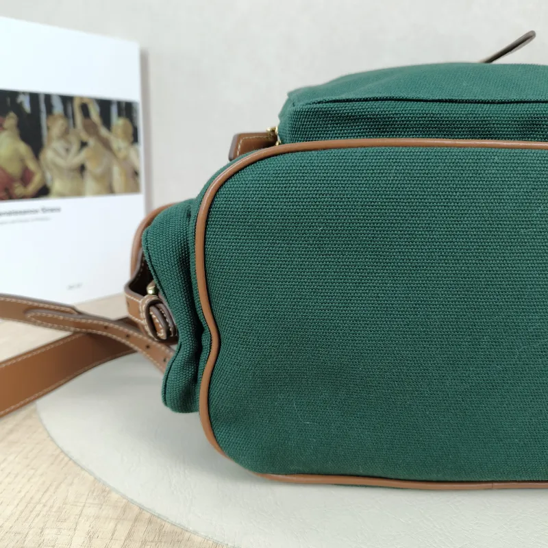 Miumiu Backpack Backpack Green Canvas Large25 × 12.5 × 29.5 cm — detail view 14 of 15