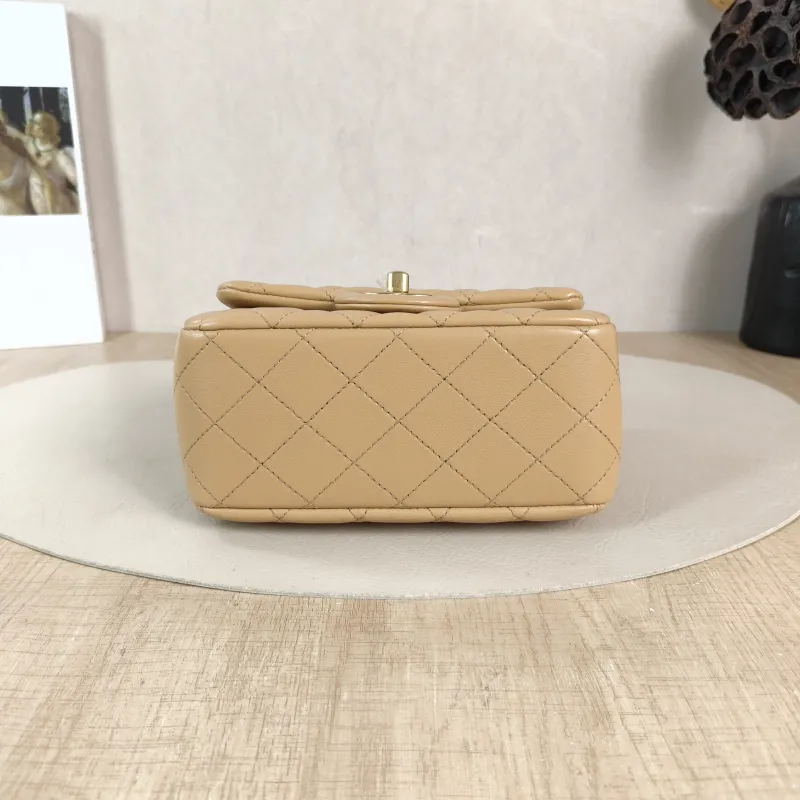 Chanel Crossbody Bag Taupe Lambskin Mini 17 × 8 × 13.5 cm — cover view 3 of 6
