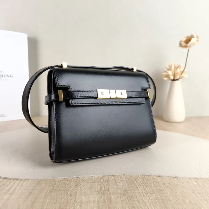 SAINT LAURENT Crossbody Bag MANHATTAN Black Calfskin Mini 19 × 14 × 4 cm — cover view 3 of 6