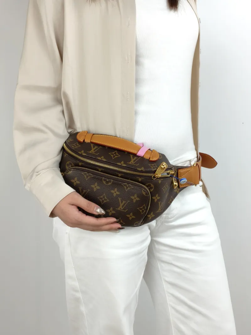 Louis Vuitton Belt Bag Rush Belt Bag Monogram PVC One Size 30 × 8 × 15 cm — on-model view 1 of 2