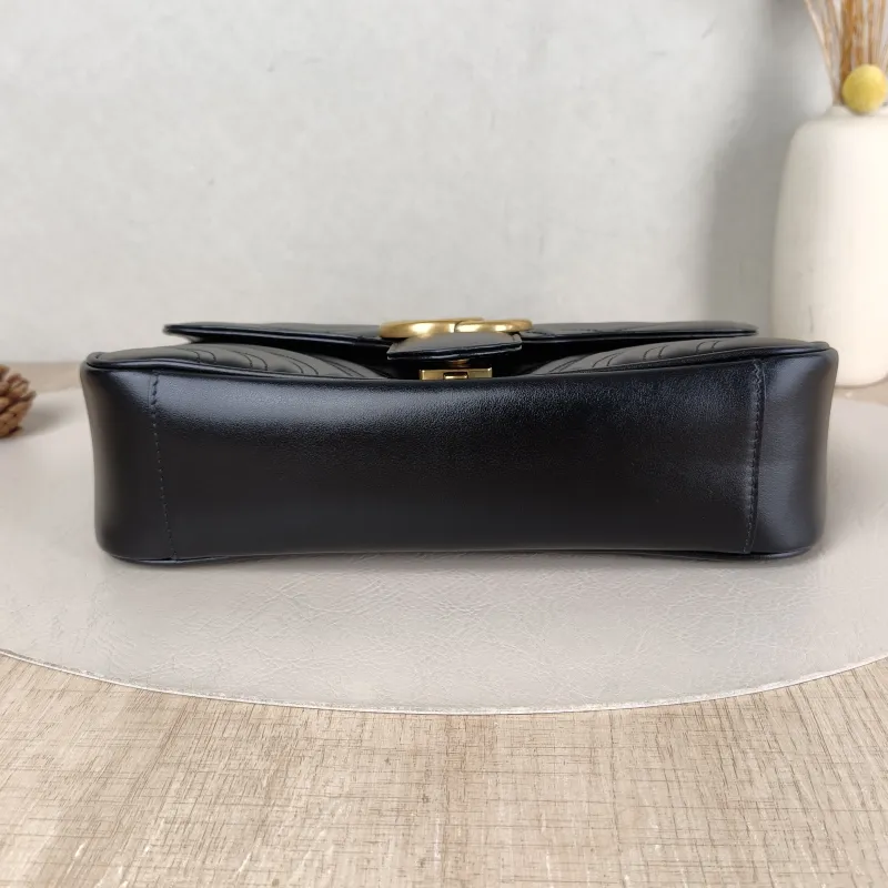 GUCCI Crossbody Bag GG Marmont Medium Marmont 26 Black CC alfskin Medium 26 × 7 × 15 cm — cover view 3 of 5