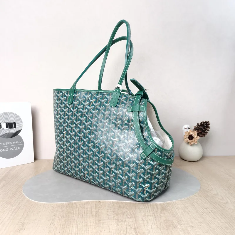 GOYARD Shoulder Bag Chien Gris Tote Bag Green PVC One Size 33.5 × 15 × 27 cm — cover view 3 of 5