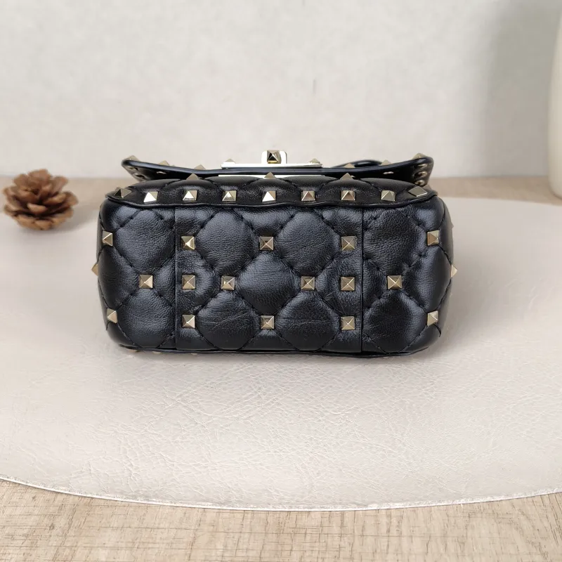 Valentino Shoulder Bag Rockstud Spike Shoulder Bag Black Lambskinmini14 × 6 × 10 cm — cover view 2 of 5