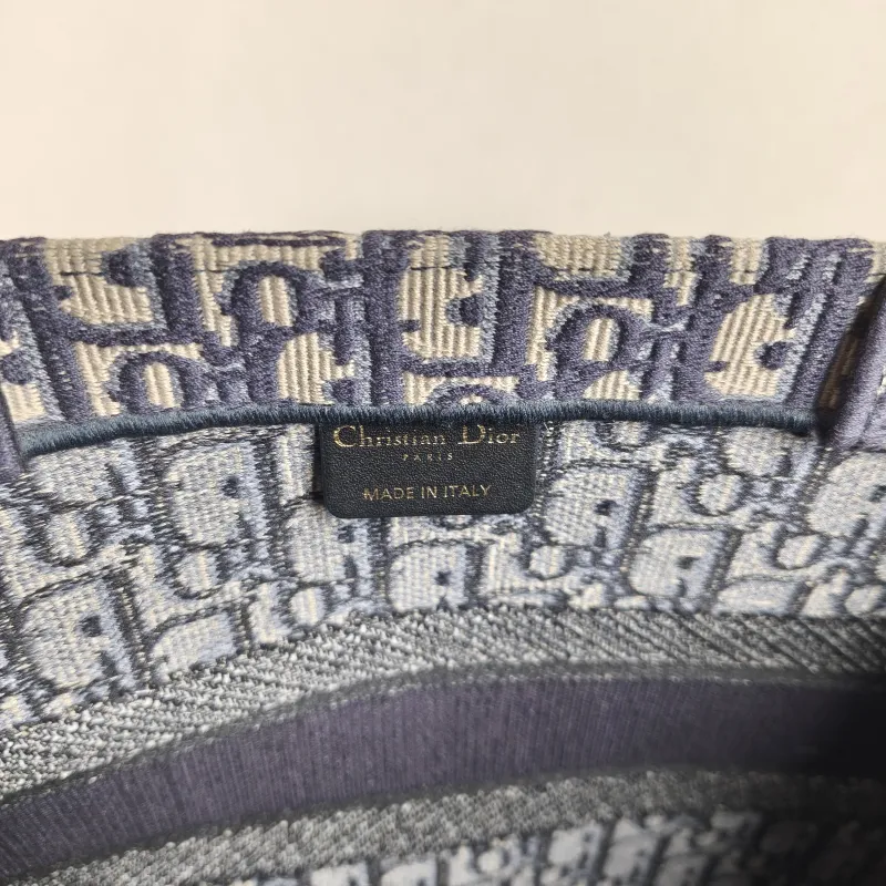 DIOR Top Handle Bag Book Tote Blue Canvas Medium 36 × 16.5 × 27.5 cm — detail view 2 of 10