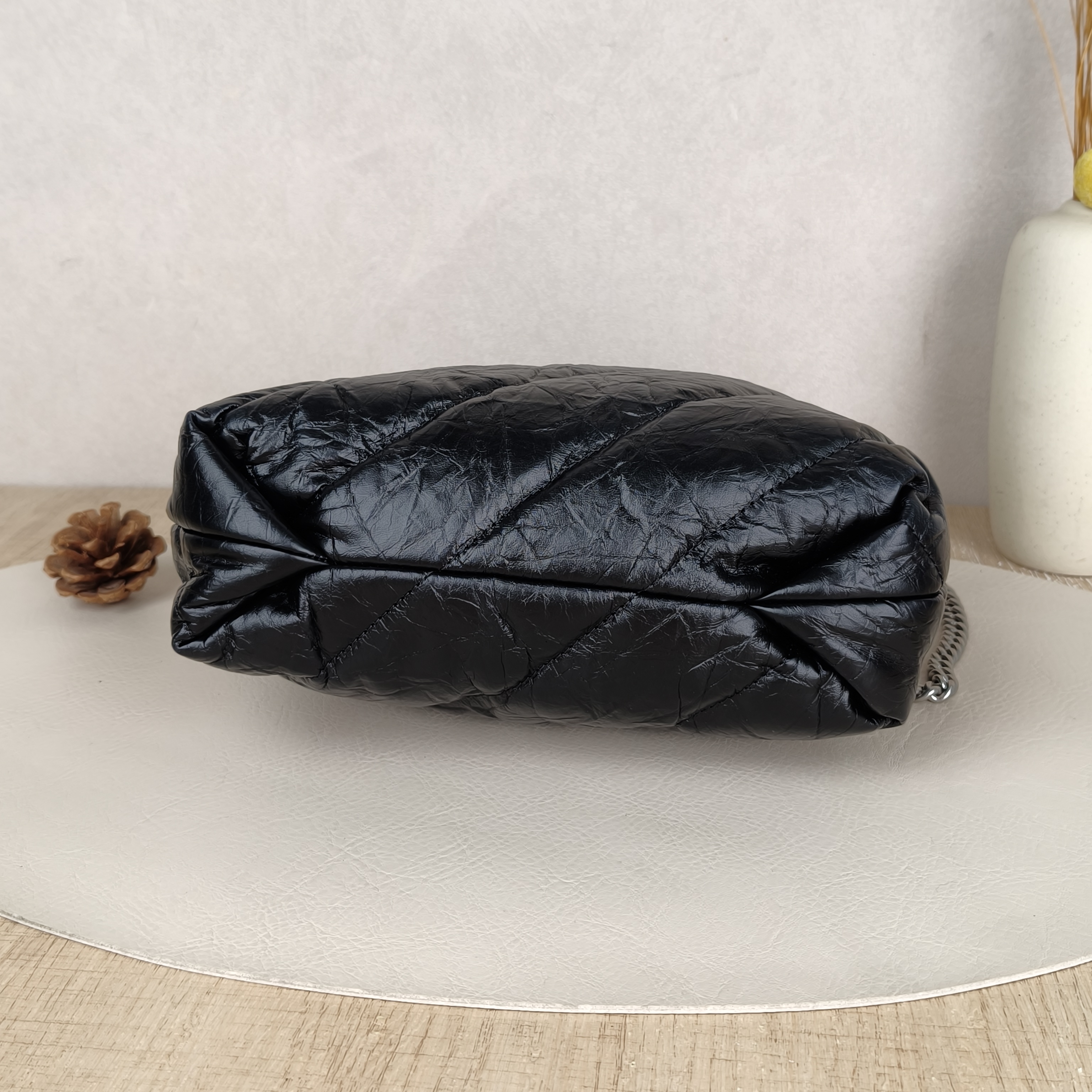 BALENCIAGA Shoulder Bag Tote Bag Crush tote Black Calfskin XS XS20 × 8 × 20 cm — cover view 4 of 9