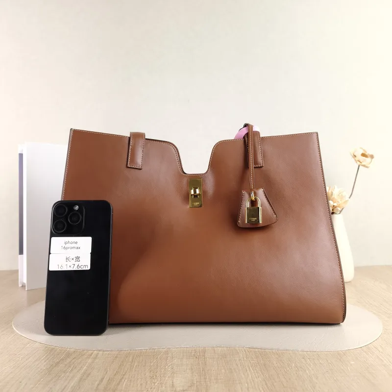 CELINE Shoulder Bag Cabas 16 Tote Bag Caramel Calfskin Large 37 × 14 × 26 cm — cover view 4 of 5