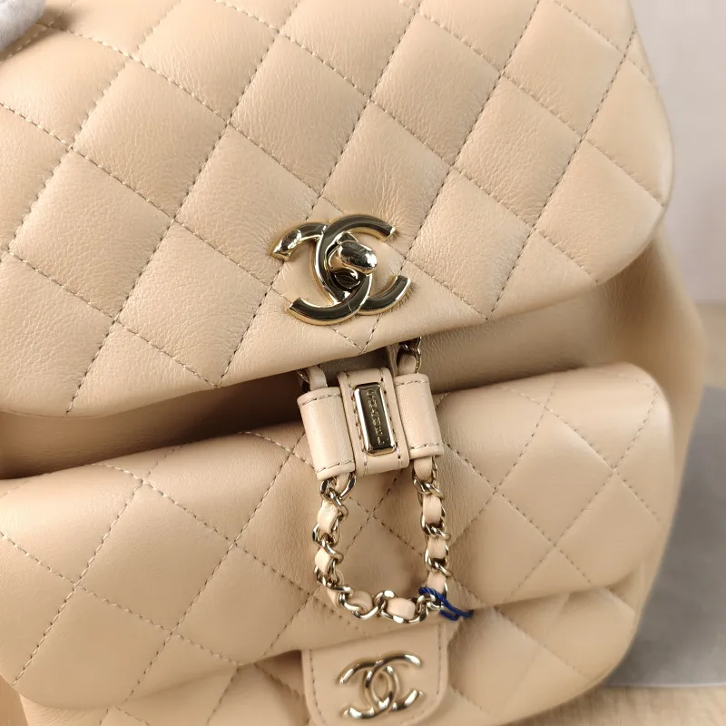 Chanel Backpack Duma Taupe Calfskin Large 21 × 13 × 23 cm — detail view 1 of 15